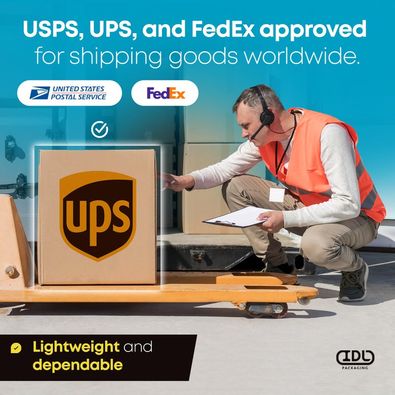 IDL Packaging - B-14148-5 Medium Corrugated Shipping Boxes 14"L x 14â€W x 8"H (Pack of 5) - Prime Choice of Strong Packing Boxes for USPS, UPS, FedEx Shipping - Image 5